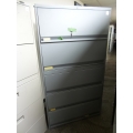 Teknion 5 Drawer Lateral Flip Front Filing Cabinet, Locking